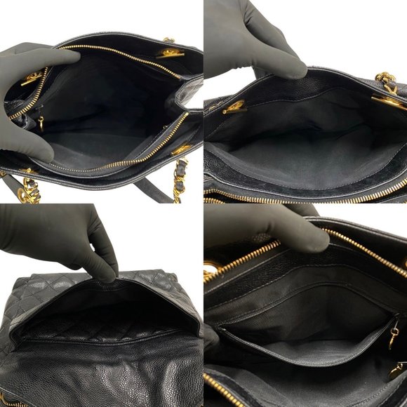 CHANEL Chanel Matelasse Caviar Skin Leather Genuine Turnlock Chain Semi Shoul... - Picture 10 of 10